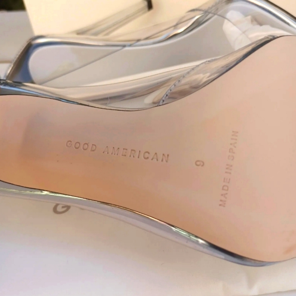 NEW Good American Cinderella Clear Pump Heels Women's Size 9 Cinder-f-ing-rella - Picture 6 of 10